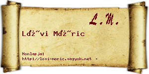Lövi Móric névjegykártya